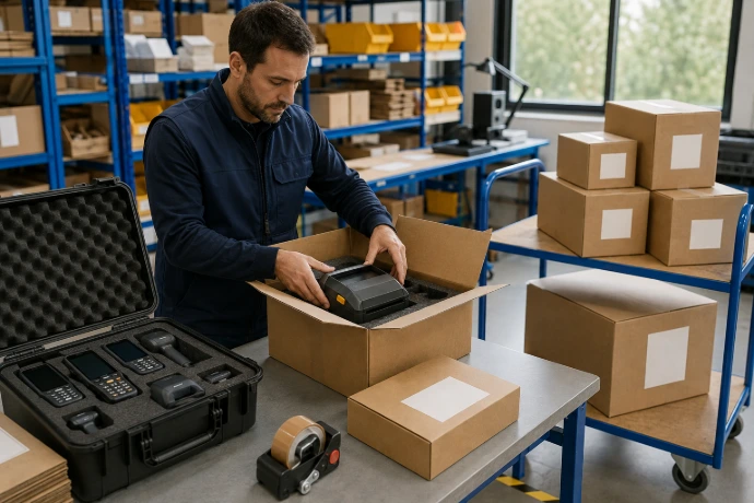 Préparation sécurisée de terminaux, scanners et imprimante pour une livraison à distance