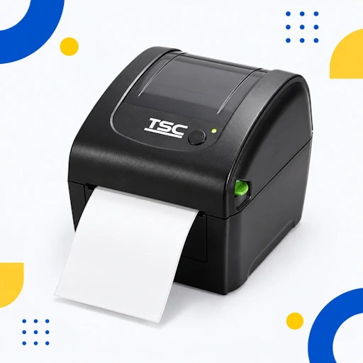 Imprimante d’étiquettes TSC DA210 noire en vue trois-quarts