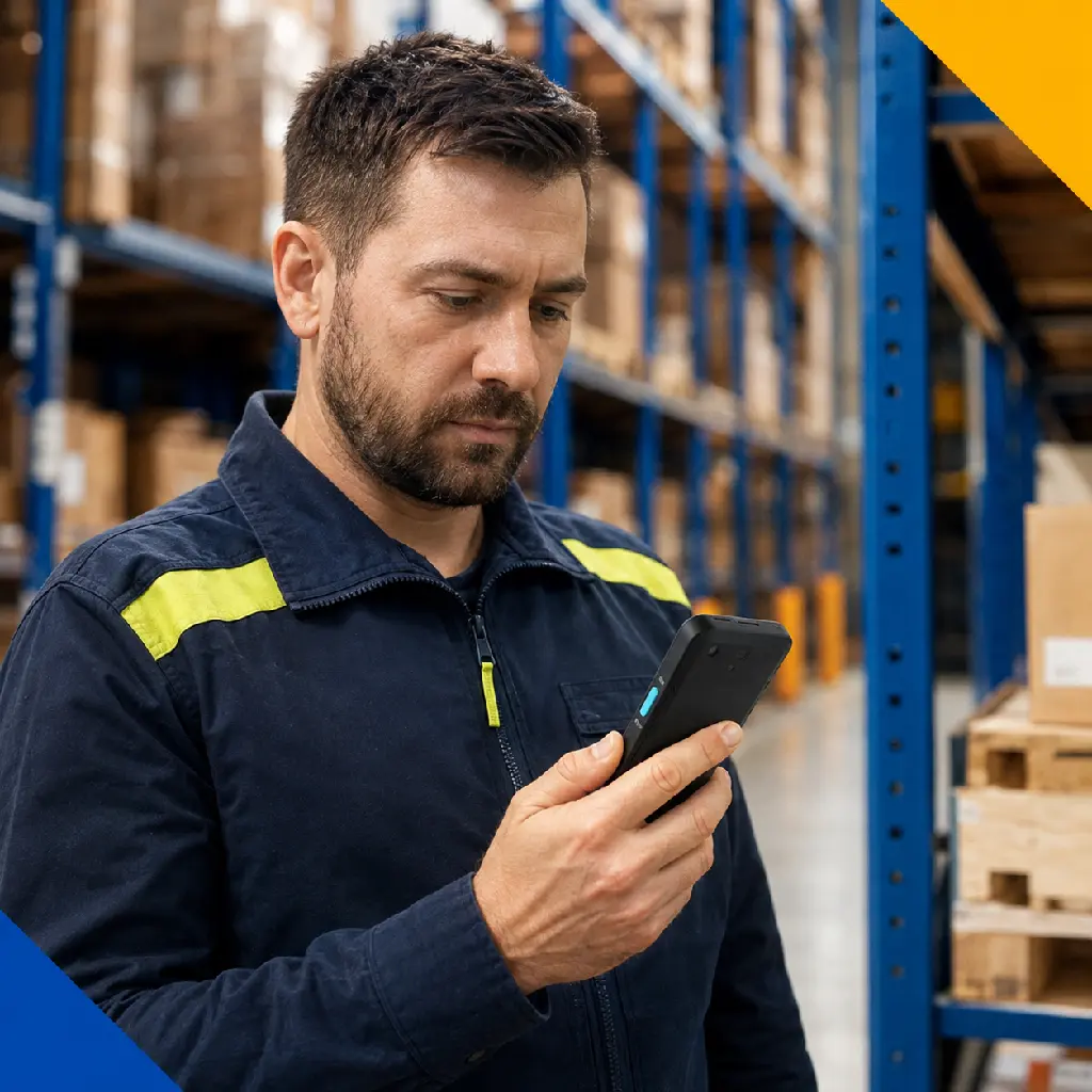 Opérateur logistique utilisant un terminal Unitech EA660 couvert par UnitCare