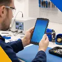 Technicien contrôlant un terminal Unitech EA660 dans le cadre du service UnitCare